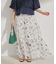柄＆無地アソートシャーリングティアードスカート