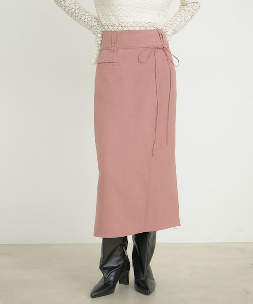 美easyラップ風リボンベルトスカート