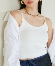 ダブルストラップ短丈キャミソール