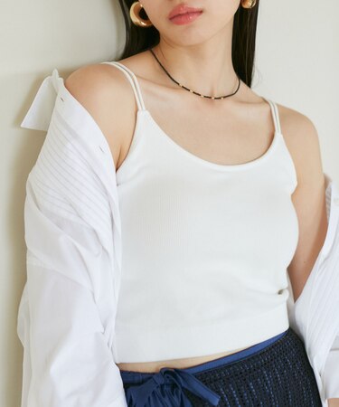 ダブルストラップ短丈キャミソール