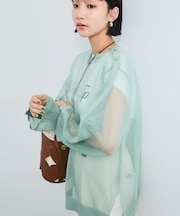 ショルダーラインツヤシアーニットプルオーバー