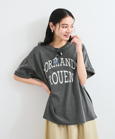 ピグメント加工プリントビッグTシャツ