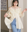 パフスリーブナイロンチュニックブラウス