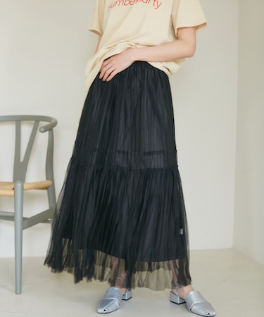 チュールプリーツスカート