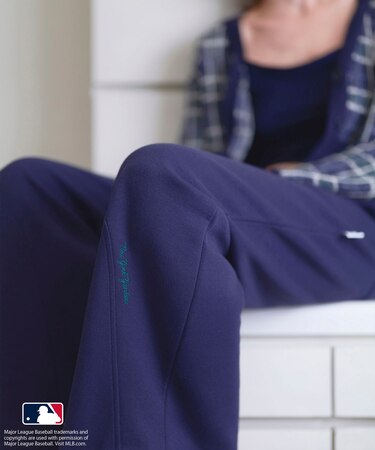 【MLB COLLECTION BY JUN】リボン＆ロゴ刺繍スウェットパンツ
