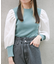 【WEB限定】異素材ボリューム袖ドッキングニットプルオーバー