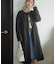 スッキリ見えフェイクウールノーカラーロングコート
