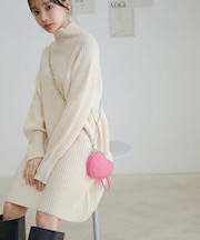 【WEB限定】ざっくりニットミニワンピース