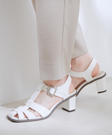 スクエアトゥヒールグルカサンダル