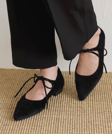 【新色・追加生産】リボンフラットパンプス