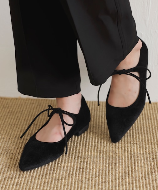 【新色・追加生産】リボンフラットパンプス