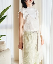 【前後2WAY】スパンコールキャミワンピース