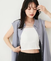 【洗える】短丈カップ付きインナーキャミソール