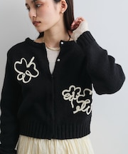 【WEB限定】刺繍フラワーカーディガン