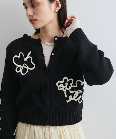【WEB限定】刺繍フラワーカーディガン