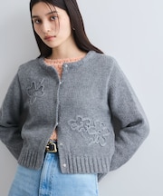 【WEB限定】刺繍フラワーカーディガン