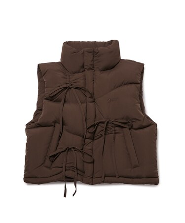 【韓国人気ブランド/sinoon】リボンディテールダウンベスト