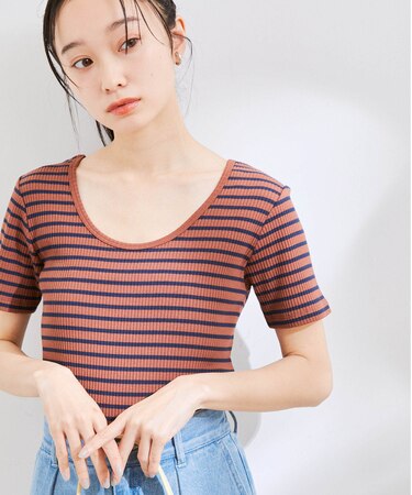 【洗える】【前後2WAY】テレコ半袖プルオーバー