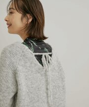 バックリボンルーズニット