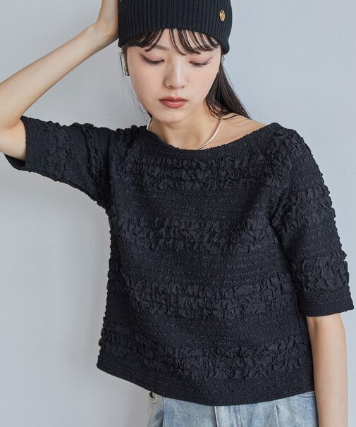【洗える】ポコポコジャガードTシャツ