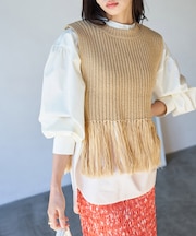 フリンジニットベスト