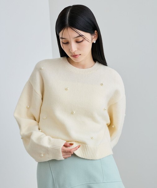 【WEB/ルミネ店限定】パールボタンニットプルオーバー