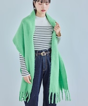 【リサイクルポリ】ふわふわ太フリンジマフラー