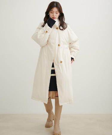 【保温機能綿】スタンドカラーパデットコート