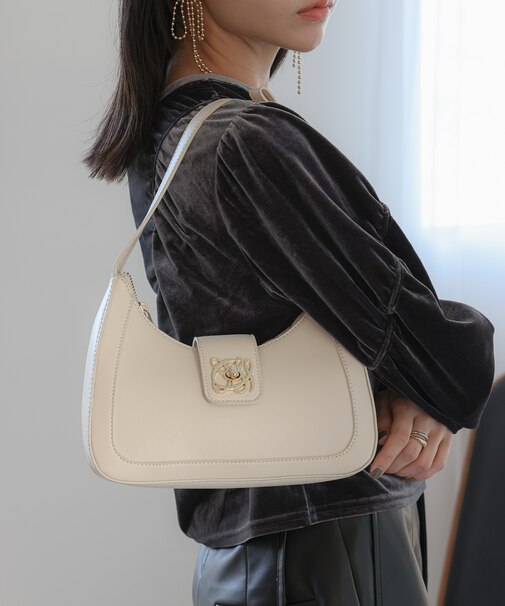 【180℃美人見え】ハンドルリボンワンショルダーバッグ