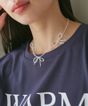 ビーズリボンネックレス