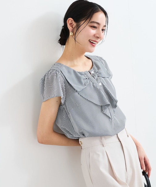 【WEB限定】【2WAY】リボンモチーフフリルブラウス