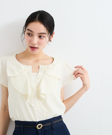 【WEB限定】【2WAY】リボンモチーフフリルブラウス