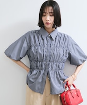 【店頭人気】シャーリングバルーンシャツ