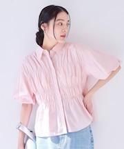 【店頭人気】シャーリングバルーンシャツ