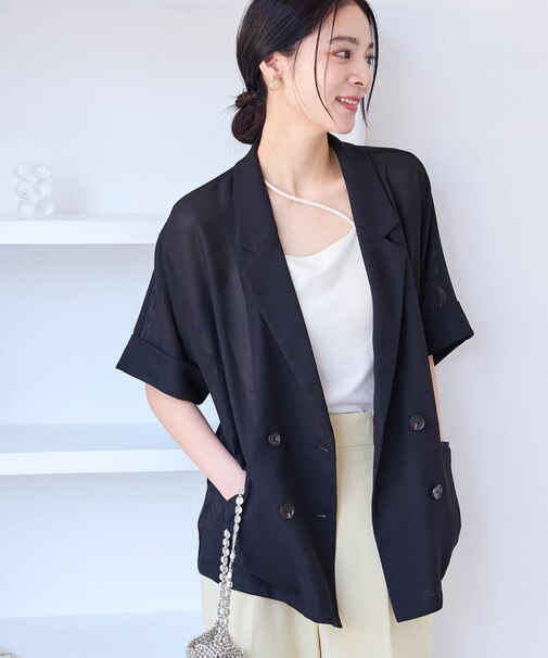 【洗える】メッシュドルマンサマージャケット