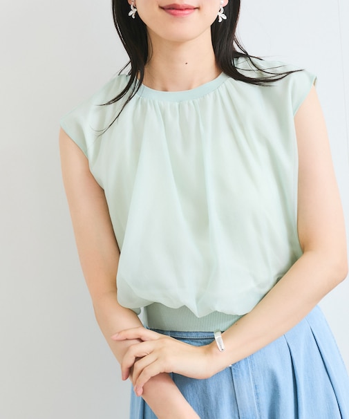 【接触冷感】楊柳シアードッキングカットプルオーバー