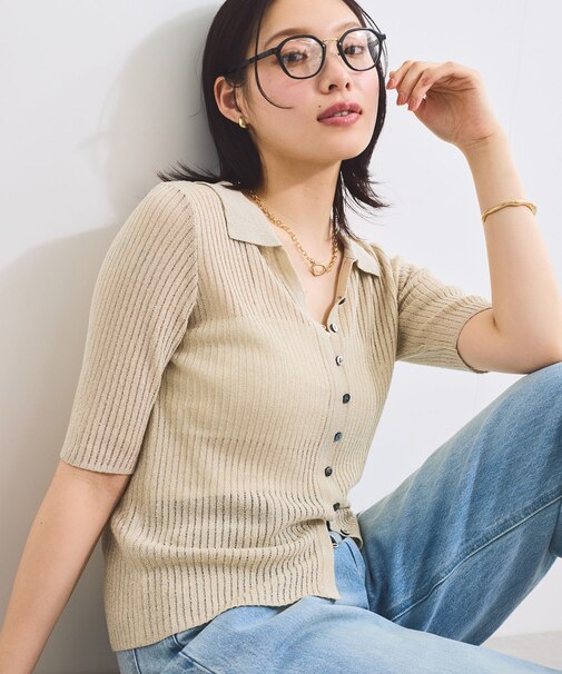 サマーニットシアーリブカーディガン