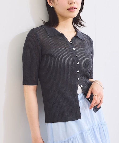 サマーニットシアーリブカーディガン