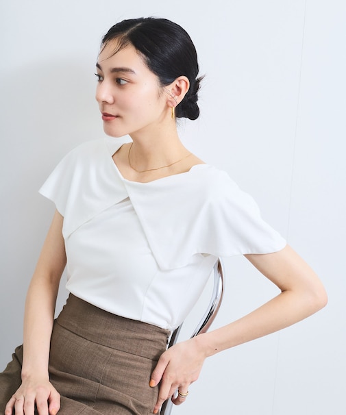 【WEB限定】ビッグカラーペプラムカットソー