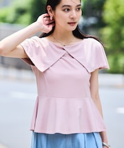 【WEB限定】ビッグカラーペプラムカットソー