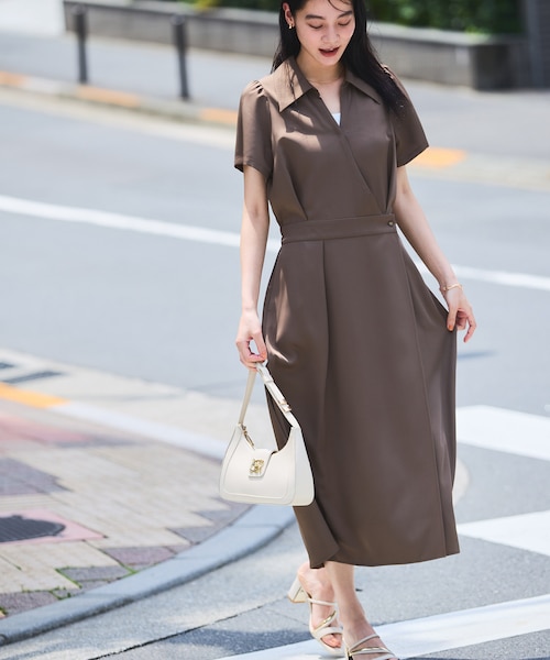 WEB限定】カシュクールラップワンピース｜ビスの通販｜&mall（アンド