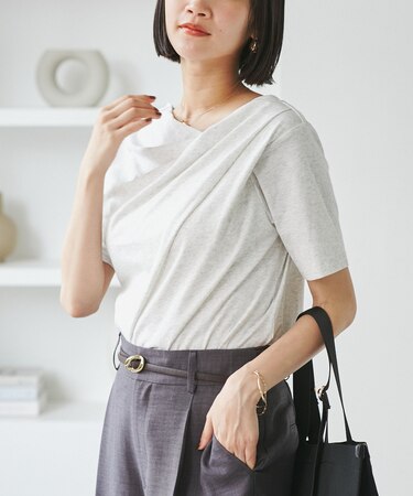 半袖ドレープカットソー/WEB限定カラー