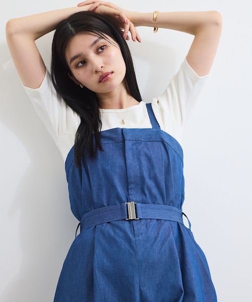 ベルト付きベアサロペット