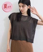 【夏トク価格】ドライタッチシアーニットトップス