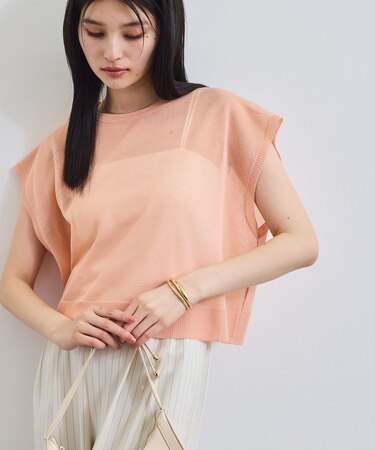 ドライタッチシアーニットトップス