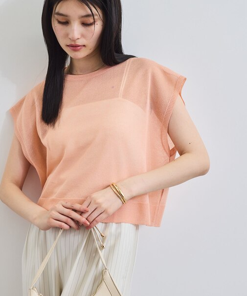 ドライタッチシアーニットトップス