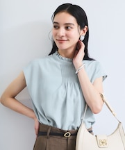 【接触冷感】エステルローンソフトタッチピンタックブラウス/通勤対応【WEB限定】