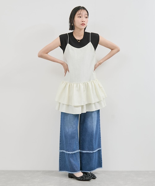 WEB限定】【前後2WAY】フリルキャミチュニック｜ビスの通販｜&mall