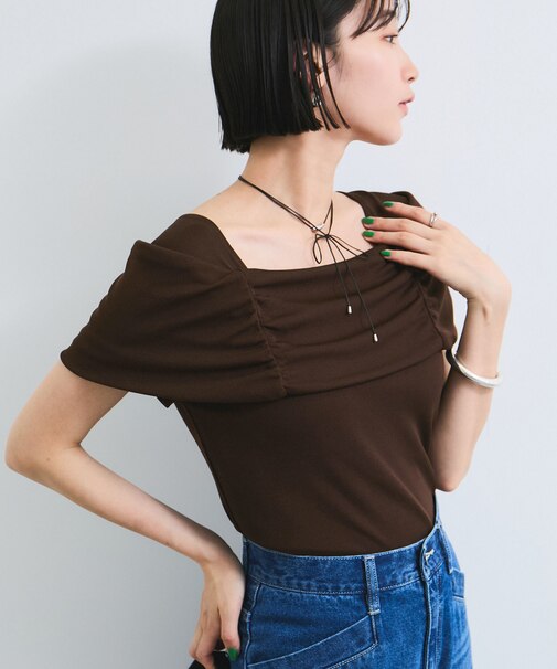 オフショルダーテレコカットソープルオーバー