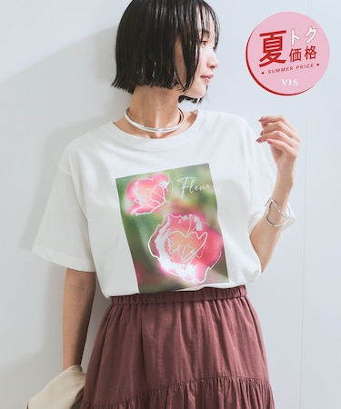 【夏トク価格】【接触冷感】箔グラフィックアートTシャツ